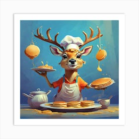 Chef Deer 7 Art Print