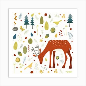 Deer in the Forest 1 Art Print