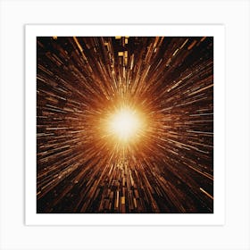 Gold Light Burst Art Print