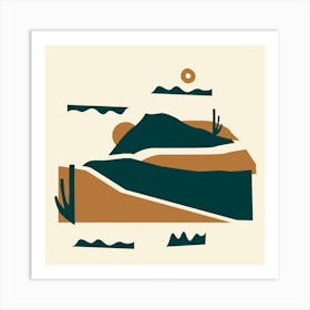 The Flowing Hills Square Art Print