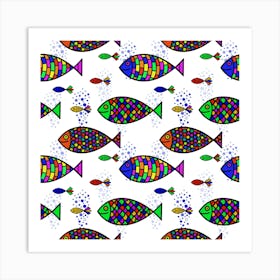 Fish Abstract Colorful Art Print