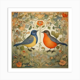 Birds In The Garden Art Print