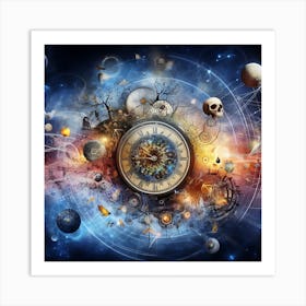 Clock In Space Art Print