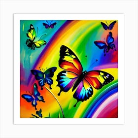 Rainbow Butterflies 4 Art Print