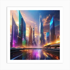 Futuristic City 125 Art Print