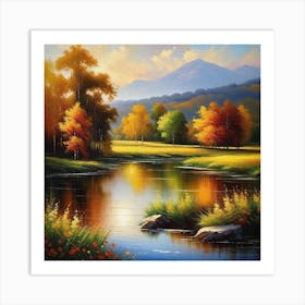 Autumn By The River 3 Art Print