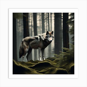 Wolf In The Forest 59 Art Print