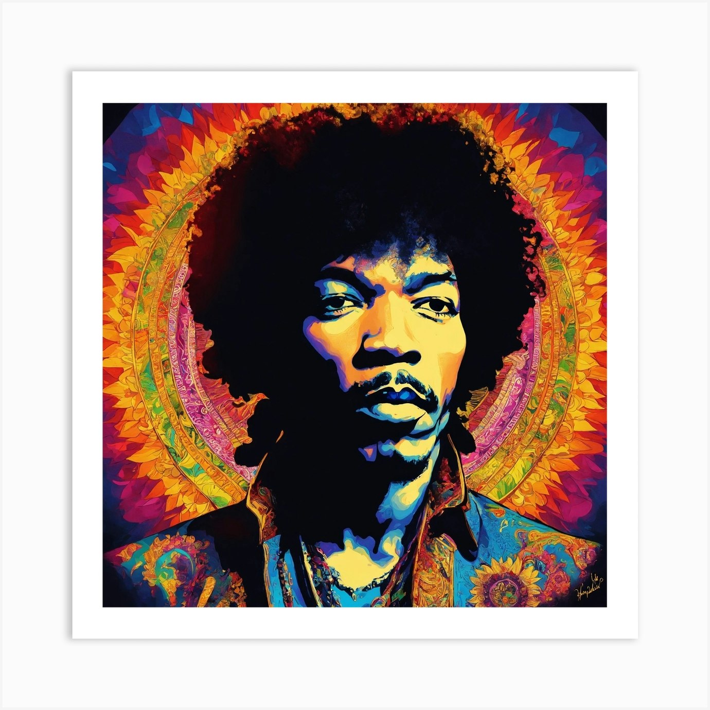 Jimi Hendrix Colored Floral Jacket 1 Wall Art, Canvas Prints, Framed  Prints, Wall Peels