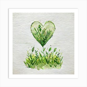 Heart In The Grass 4 Art Print