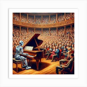 Robot Piano Player Art Print