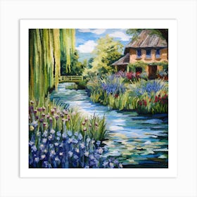 Garden Whispers: Monet's Brushwork Ballet Art Print