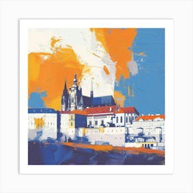 A Prague Castle Expressive Strokes Illustration 1720468544 4 Art Print