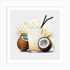 Coconut Drink Art Print