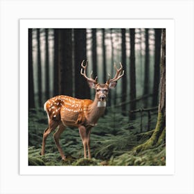 Deer In The Forest 11 Art Print