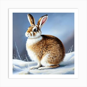 Rabbit In The Snow Art Print