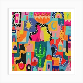 Abstract colorful shapes 3 Art Print