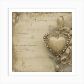 Shabby Chic Heart Art Print