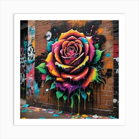 Graffiti Rose Art Print