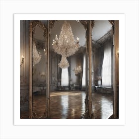 Three Mirrors In A Room Art Print