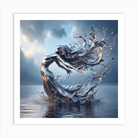 Mermaid In Water Art Print