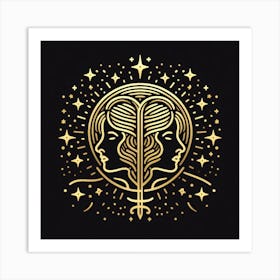 A Zodiac symbol, Twins 1 Art Print