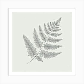 Line Art fern leaves Art Print