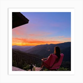 Sunset In The Mountains 22 Art Print