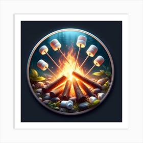 Campfire With Marshmallows 6 Art Print