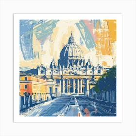 A Vatican City Expressive Strokes Illustration 1720445224 4 Art Print