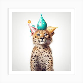 Birthday Cheetah 7 Art Print