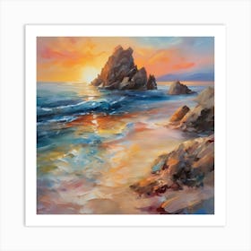 Sunset At The Beach 17 Art Print