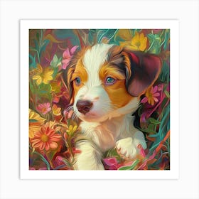 Pastel Puppy Art Print