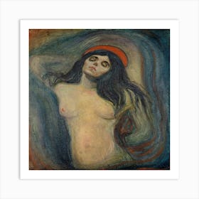 Nude Woman With Red Hat Art Print