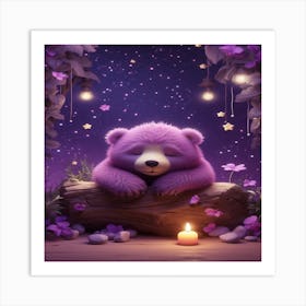 Purple Teddy Bear Art Print