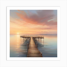 Sunset Pier Art Print