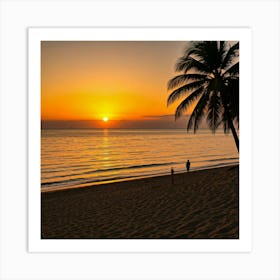 Sunset On The Beach 13 Art Print