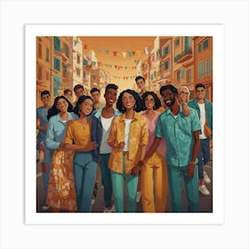 Young People In The City Art Print