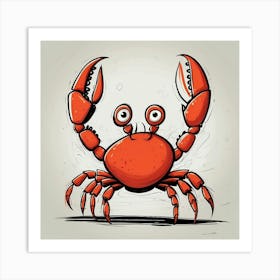 Cartoon Crab 2 Art Print