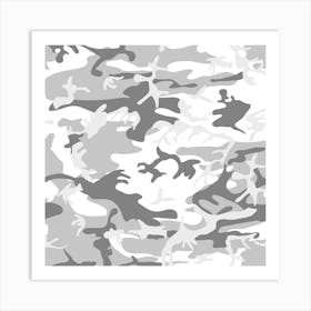 Snow Camouflage, Winter Camouflage, Gray Camouflage, Military, Army Art Print