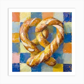 Pastel Checkerboard Pretzel Art Print