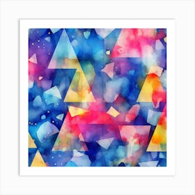 Watercolor Triangles Art Print