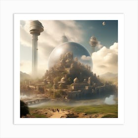 Futuristic City 214 Art Print