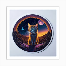 Cat Colored Sky (71) Art Print