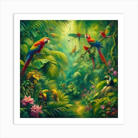 Atmospheric Rousseau-Inspired Jungle Canvas Print 1 Art Print