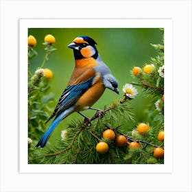 Bird Perched On A Branch Art Print