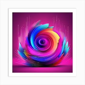 Abstract Colorful Swirl Art Print