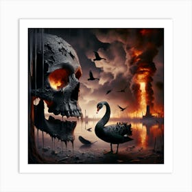 Apocalyptic Black Swan Art Print