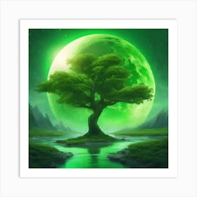 Tree In The Moonlight 2 Art Print