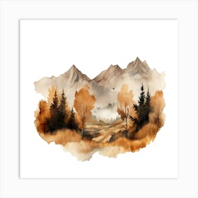 Watercolor Landscape Painting 19 Art Print