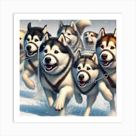 Husky Dogs Póster